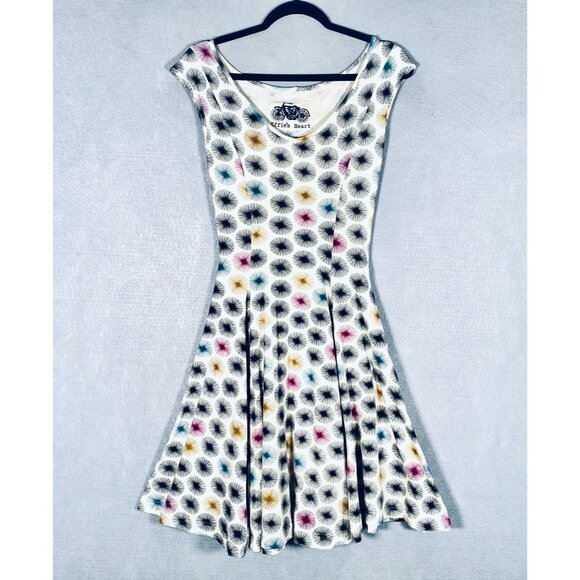 Effie’s Heart Dress Womens S Multicolor Cotton Blend Fit Flare Polka Dot - Picture 1 of 13